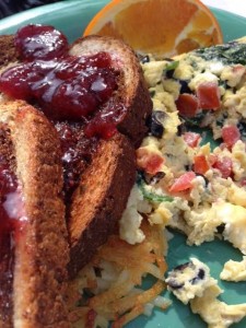 greek scrambler w/ hash browns