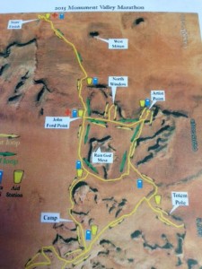 dirt road & trail -- orange flags (tied to sage) marked today's route